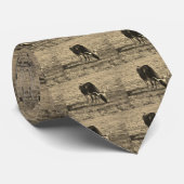 Bruin en wit Longhorn Bull White en Brown ca Stropdas (Opgerold)