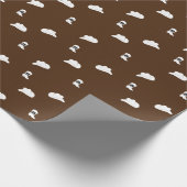 Bruin en Wit Minimalistische Cowboy Rodeo Patroon Cadeaupapier (Hoek)