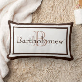 Bruin en Wit Monogram Naam Keepsake Kussen (Deken)