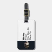 Bruin en wit Nederlands konijn Bagagelabel (Voorkant verticaal)