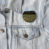 Bruin en wit paard ronde button 5,7 cm (In situ)