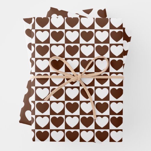 Bruin- en witharten inpakpapier vel (In situ)