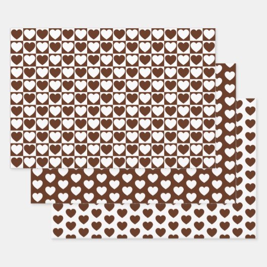 Bruin- en witharten inpakpapier vel (Set)