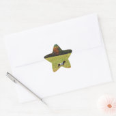 Bruin- en witpaard, herfstbomen, blauwe hemel ster sticker (Envelop)