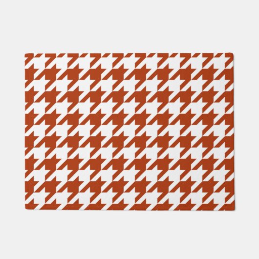 Bruin en Witte Houndstooth Check Deurmat (Voorkant)