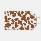 Bruin en witte Koeienhuid Cadeaulabel (Voorkant (Horizontaal))