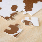 Bruin en witte Koeienhuid Legpuzzel (Zijkant)