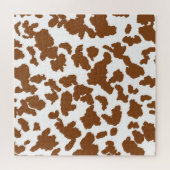 Bruin en witte Koeienhuid Legpuzzel (Horizontaal)