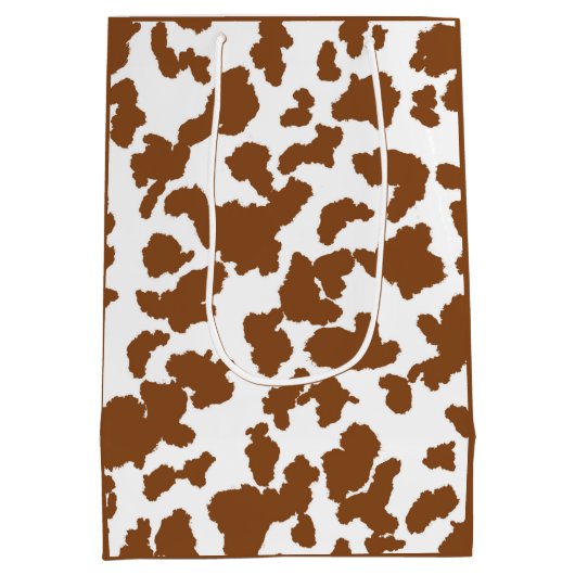 Bruin en witte Koeienhuid Medium Cadeauzakje (Achterkant)