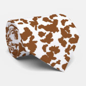 Bruin en witte Koeienhuid Stropdas (Opgerold)