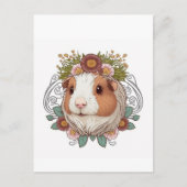 Bruin- en witte parelscheut en bloemen briefkaart (Voorkant)