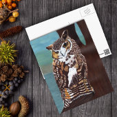 Bruin en Witte Uil Briefkaart