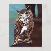Bruin en Witte Uil Briefkaart (Voorkant)