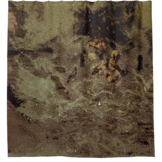 Bruin en zwart abstract schilderij douchegordijn (Voorkant)