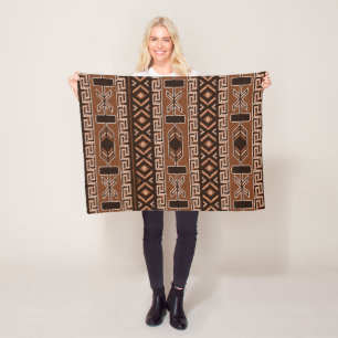 Bruin en zwart Aztec-patroon Fleece Deken