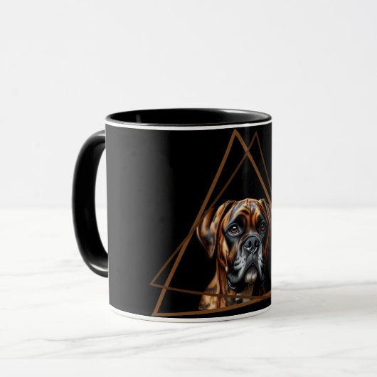 Bruin en Zwart Brindle Boxer Lab Hond Mok (Voorkant links)