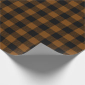 Bruin en zwart Buffel Check Cadeaupapier (Hoek)