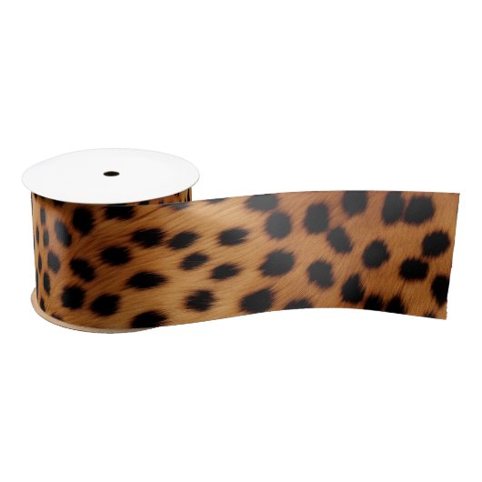 Bruin en Zwart Cheetah Dierenprint Lint (Spoel)