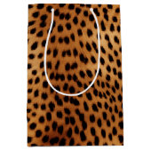 Bruin en Zwart Cheetah Dierenprint Medium Cadeauzakje (Voorkant)