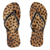 Bruin en Zwart Cheetah Dierenprint Teenslippers (Voetbed)