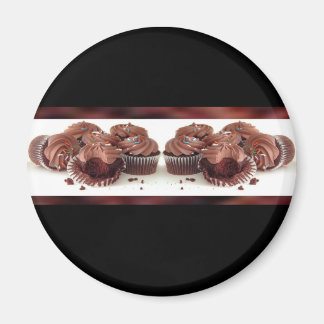 Bruin en Zwart Cupcake Visitekaartje Magnet Magneet