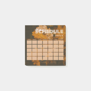 Bruin en Zwart Fotogrid Maandelijks schema 20XX Post-it® Notes