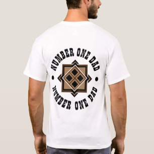 Bruin en zwart geometrisch patroon t-shirt