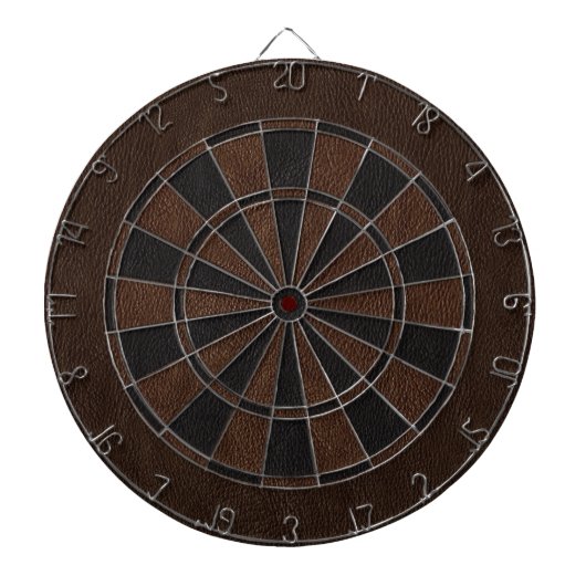 Bruin en zwart lederen print dartbord (Voorkant)