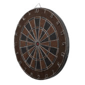 Bruin en zwart lederen print dartbord (Voorkant Rechts)
