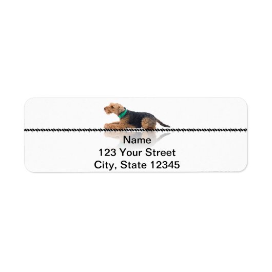 Bruin en Zwart Welsh Terrier Retouradres Label (Voorkant)
