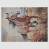 Bruin en Zwart Wild Paard Decoupage Tissuepapier (Voorkant)