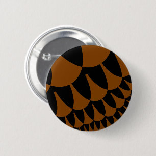 Bruin- en zwarte schalen ronde button 5,7 cm