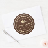 Bruin esdoornsiroop label met gouden rand en blad (Envelop)