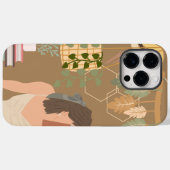 Bruin Esthetisch Vrouw Leesboek Case-Mate iPhone Case (Achterkant (horizontaal))