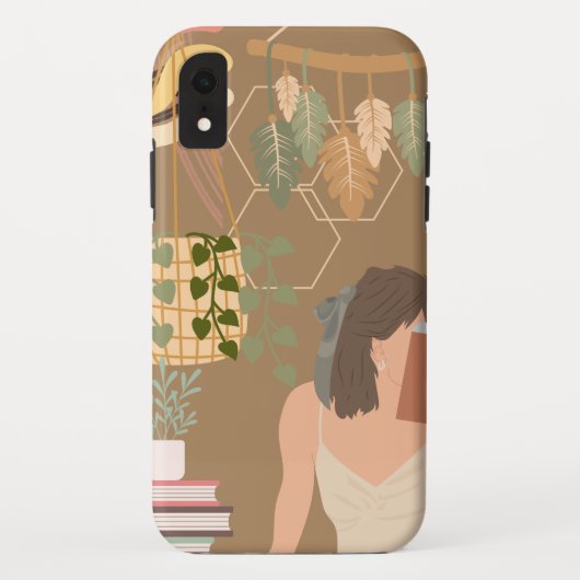 Bruin Esthetisch Vrouw Leesboek Case-Mate iPhone Case (Achterkant)
