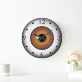 Bruin Eyeball Iris Eye Aangepaste Grote  Grote Klok (Huis)