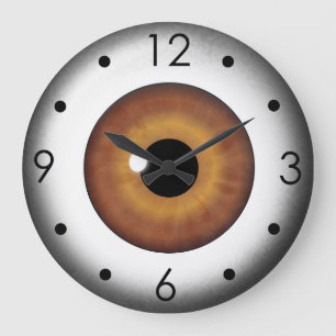 Bruin Eyeball Iris Eye Aangepaste Grote  Klok