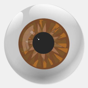 Bruin Eyeball Ronde Sticker