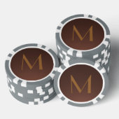 Bruin fade thema aangepaste monogram poker chips (Opstapeling)