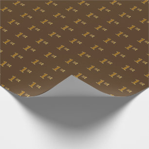 Bruin, Faux Gold 1st (eerste) Event Wrapping Paper Cadeaupapier