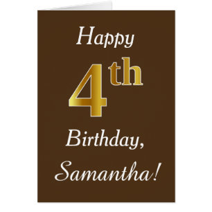 Bruin, Faux Gold 4th Birthday + Eigen naam