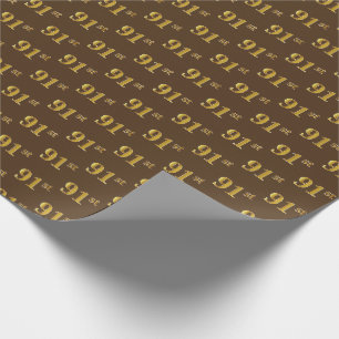 Bruin, Faux Gold 91st (negenennegentig) evenement Cadeaupapier