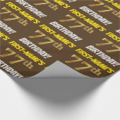 Bruin, Faux/Imitatie Goud, "77e VERJAARDAG" Cadeaupapier (Hoek)