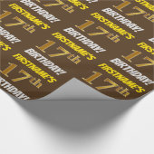 Bruin, Faux/Imitation Gold, "17th BIRTHDAY" Cadeaupapier (Hoek)