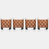 Bruin Faux Leather (lederen look) Whisky Glas (Voorkant)