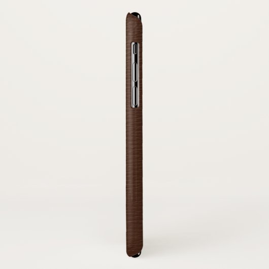 Bruin Faux leer Monogram Case-Mate iPhone Case (Achterkant/links)