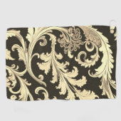 Bruin Fleur Antiek Golfhanddoek (Horizontaal)