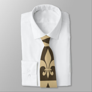 Bruin Fleur de lis Stropdas