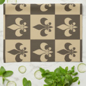 Bruin Fleur de lis Theedoek (Gevouwen)