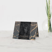 bruin fotomarmer modern folie Afstudeerder Bedankkaart (Voorkant)